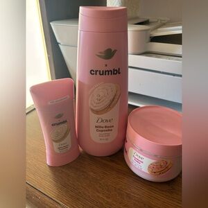 NEW Dove x Crumbl Nilla Bean Cupcake Body Wash and Scrub and Deodorant
